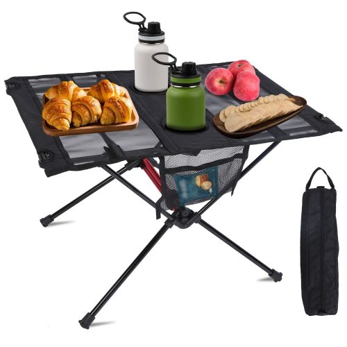 Portable Folding Camping Table Foldable Beach Table Aluminum Alloy Frame with 2 Cup Holders 2 Side Pockets Carry Bag for Picnic Camping Hiking Beach B Portable Folding Camping Table Foldable Beach Table Aluminum Alloy Frame with 2 Cup Holders 2 Side Pockets Carry Bag for Picnic Camping Hiking Beach B