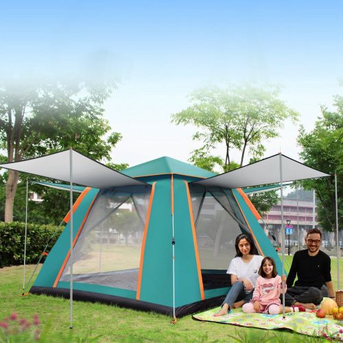 4-5 Person Camping Tent Outdoor Foldable Waterproof Tent with 2 Mosquito Nets Windows Carrying Bag for Hiking Climbing Adventure Fishing 4-5 Person Camping Tent Outdoor Foldable Waterproof Tent with 2 Mosquito Nets Windows Carrying Bag for Hiking Climbing Adventure Fishing
